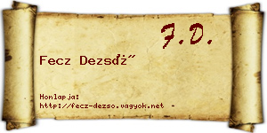 Fecz Dezső névjegykártya