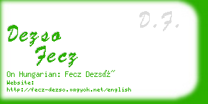 dezso fecz business card